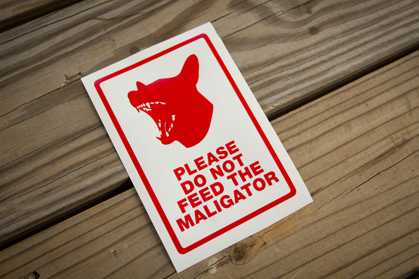 "Please Do Not Feed The Maligator" Decal