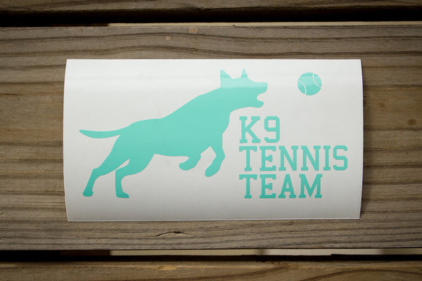 "K9 Tennis Team" Decal