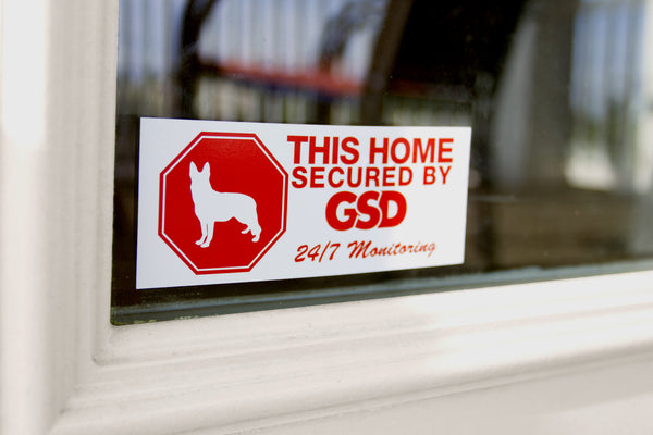 Secured By GSD Stickers (2 pack)