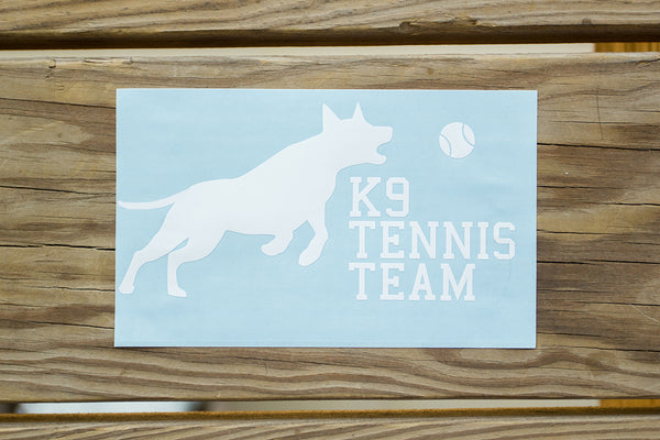 "K9 Tennis Team" Decal